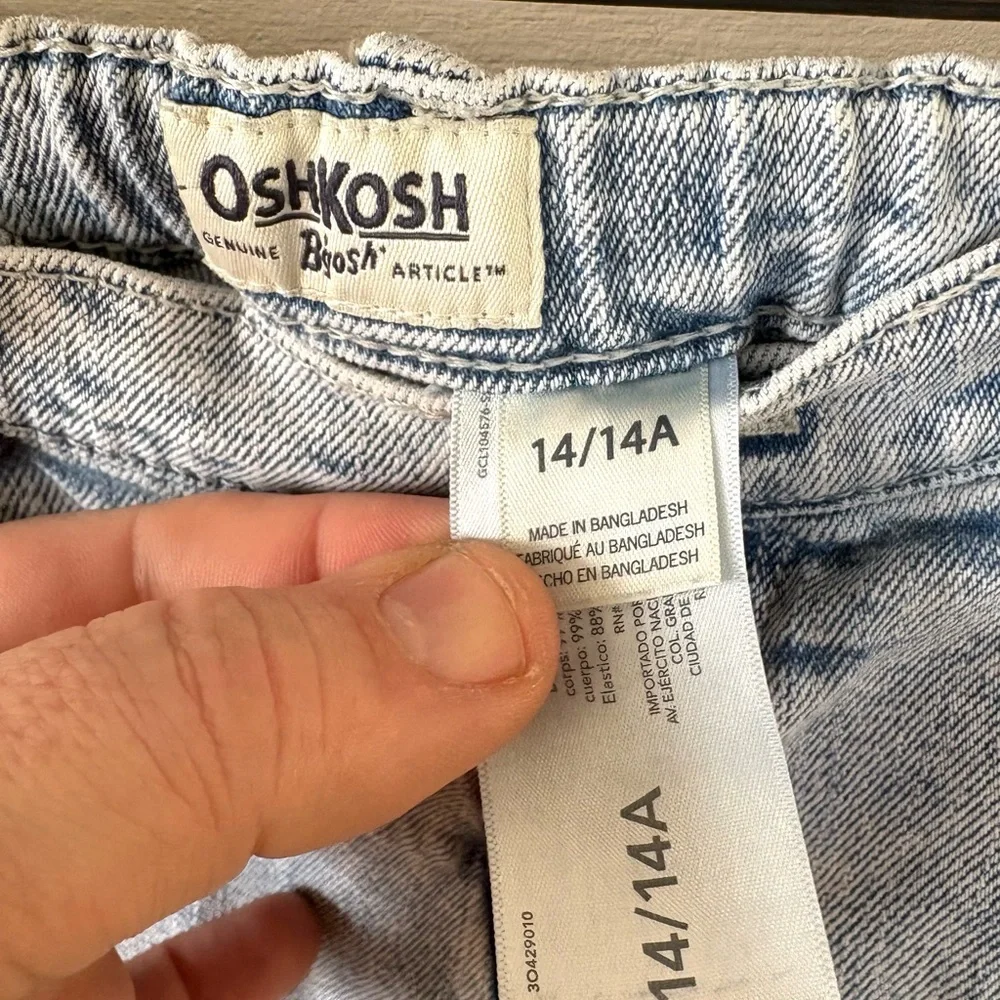 OshKosh B’gosh Girls Light Wash Jeans Size 14